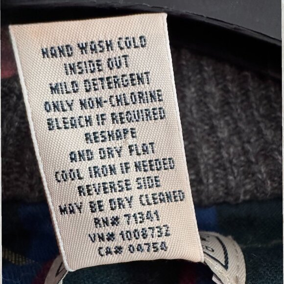 LL Bean Lambswool Bomber Jacket Gray Tartan Lined Zip Front Classic Coat Mens L - Picture 7 of 7